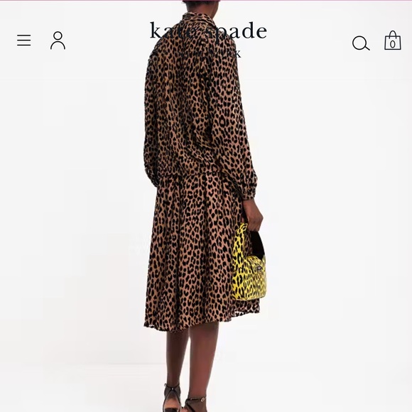 NEW Kate spade Modern Leopard Tie neck Shirt size XS - Picture 7 of 9